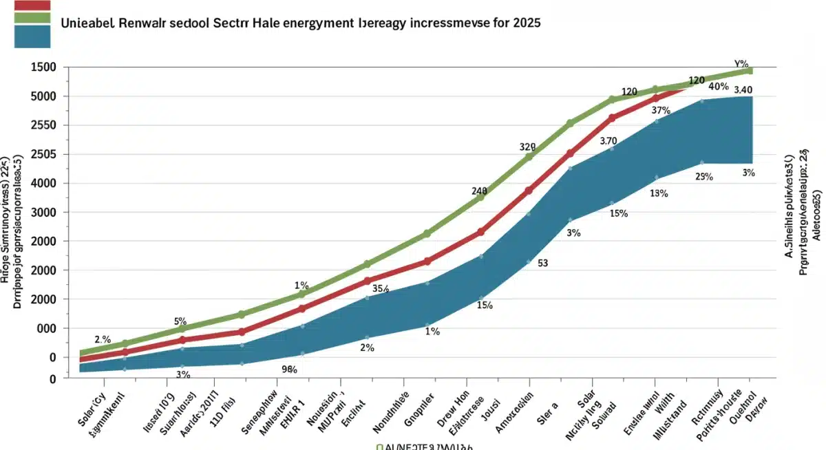 Chart showing projected growth of renewable energy sectors in the US after investment increase