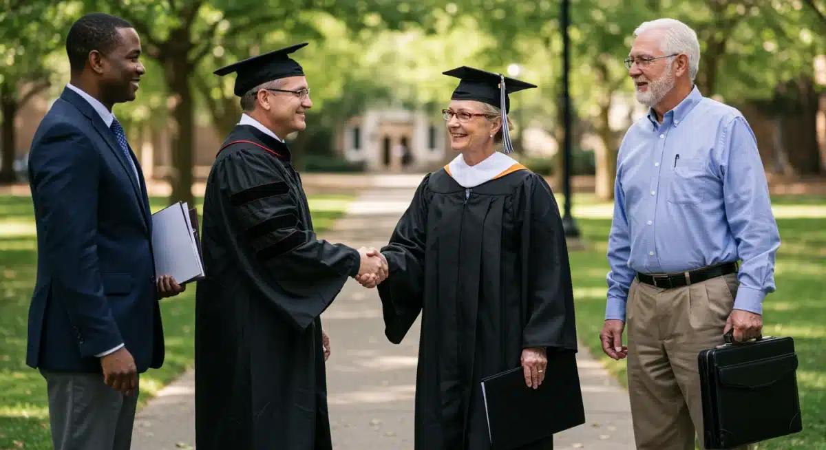 Veteran graduating and securing employment with new benefits