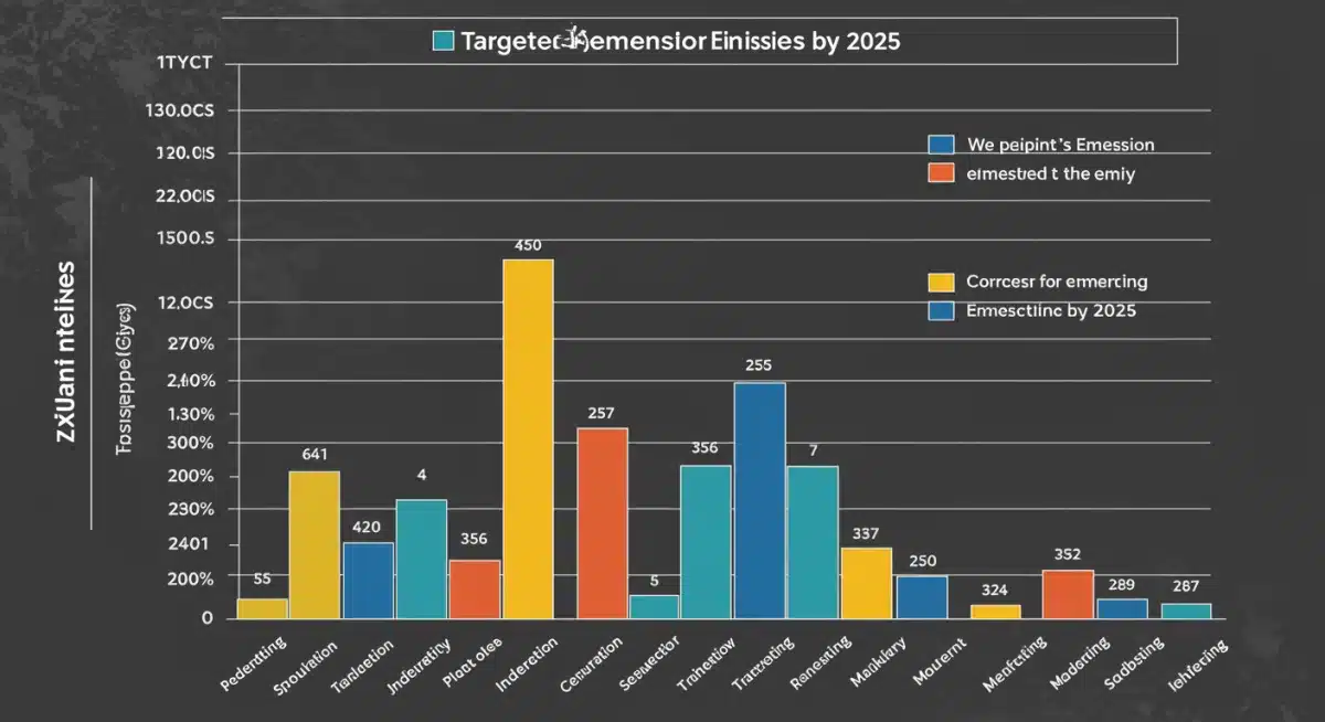 Infographic illustrating the 20% emissions reduction target by 2025 across key industrial sectors.