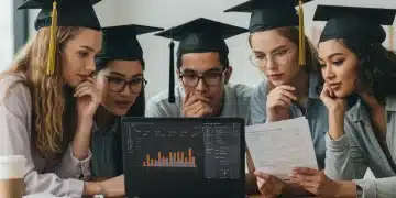 Students reviewing federal student loan repayment options on a laptop