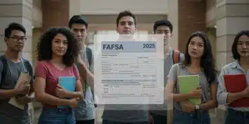 Students reviewing 2025 FAFSA changes on a laptop for federal aid