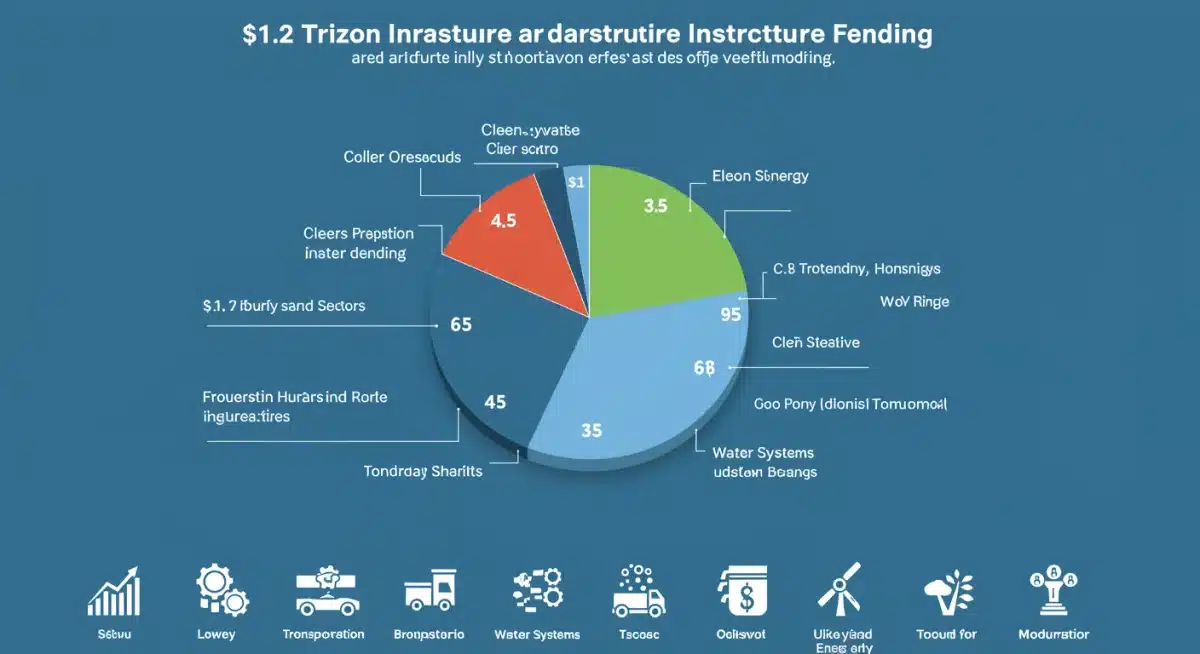 Infographic detailing the allocation of the .2 trillion 2026 infrastructure bill funding across key sectors.