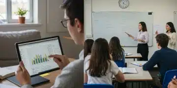 Students learning virtually and in-person comparison