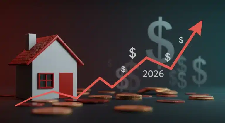 Graph showing rising interest rates impacting home mortgages in 2026
