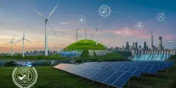 Illustration of diverse renewable energy sources powering a modern city under new EPA regulations.