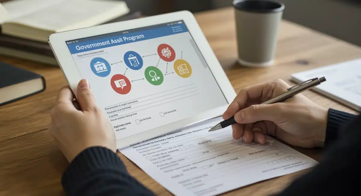 Person completing LIHEAP application form for energy assistance