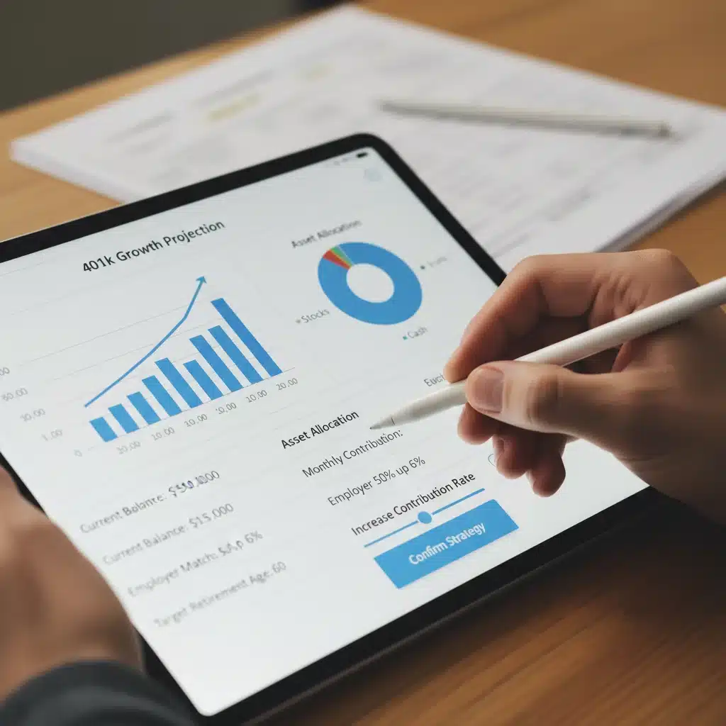 Person actively planning 401k contributions and retirement savings.