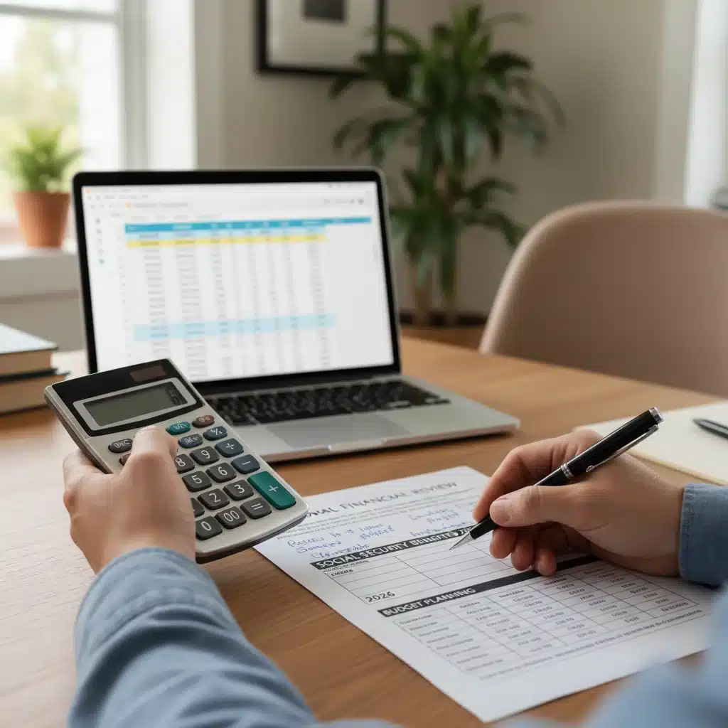 Individual calculating 2026 Social Security benefits and budget