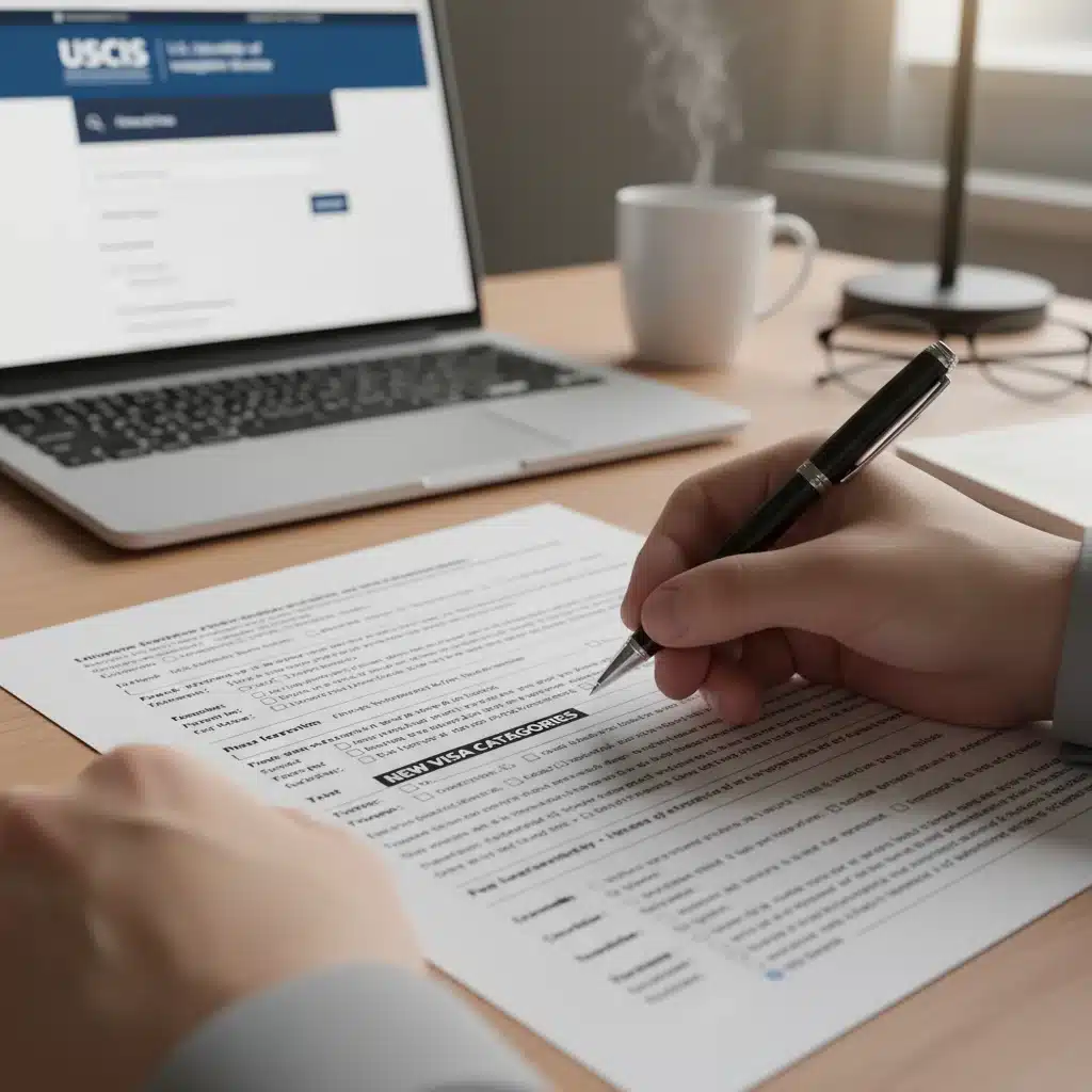 Applicant filling out new USCIS visa application forms 2026