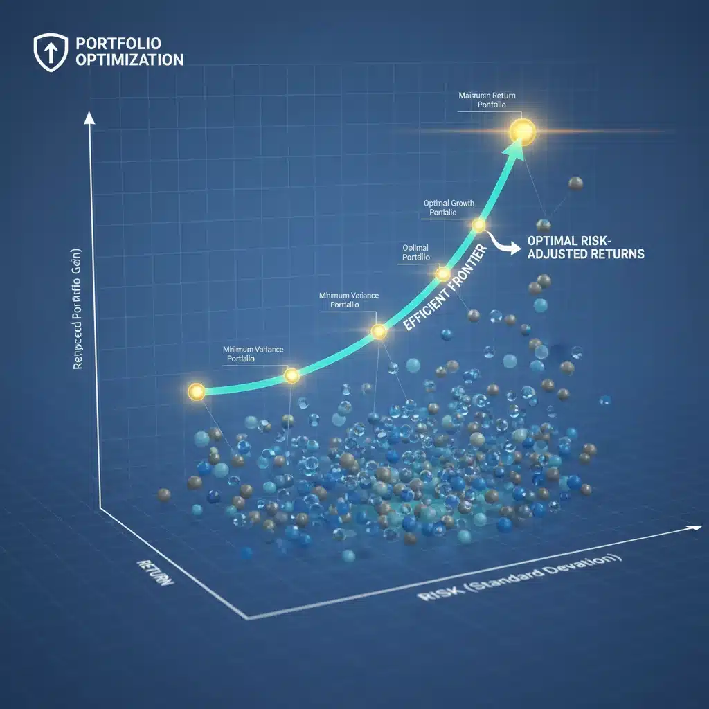 Efficient Frontier graph demonstrating optimal risk-return trade-offs in investment