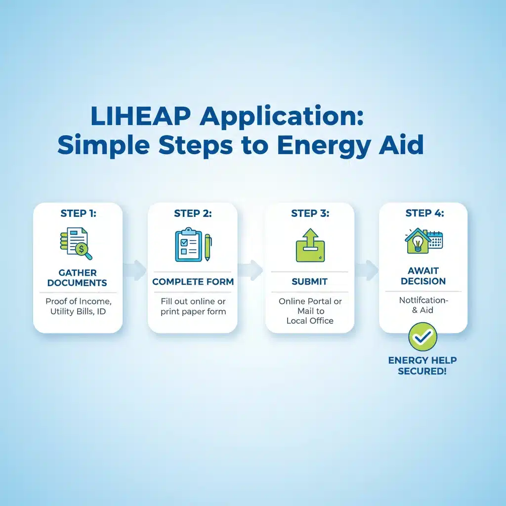 LIHEAP application process flowchart for energy assistance
