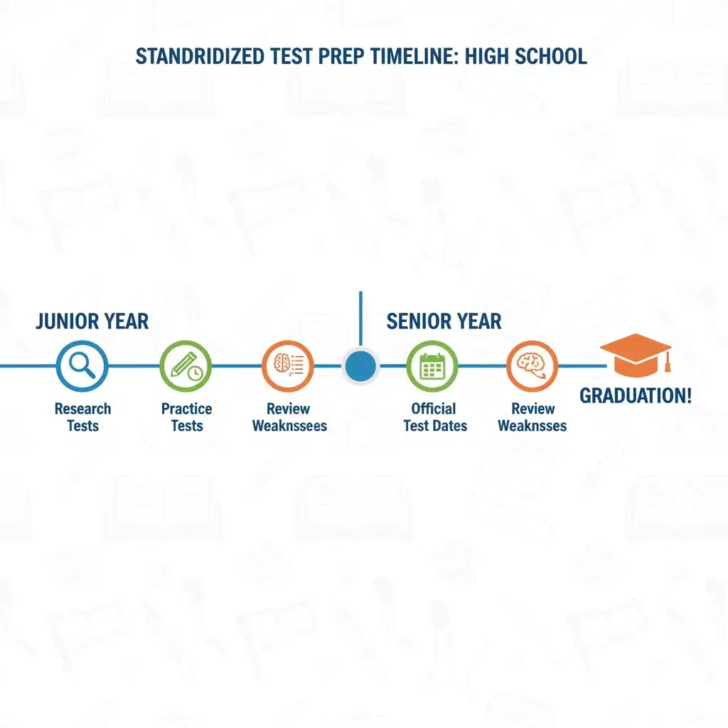 Standardized test preparation timeline for US high school students graduating in 2026.