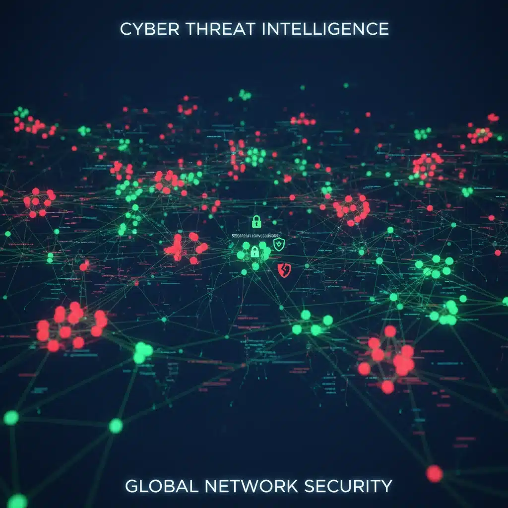Complex digital network illustrating cybersecurity vulnerabilities and secure connections