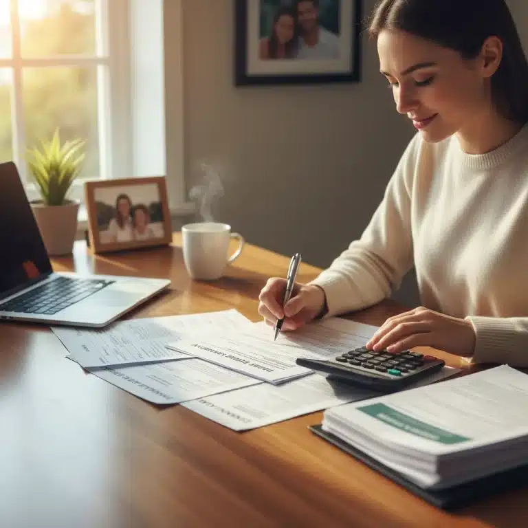 Person reviewing disability benefit application documents for 2026