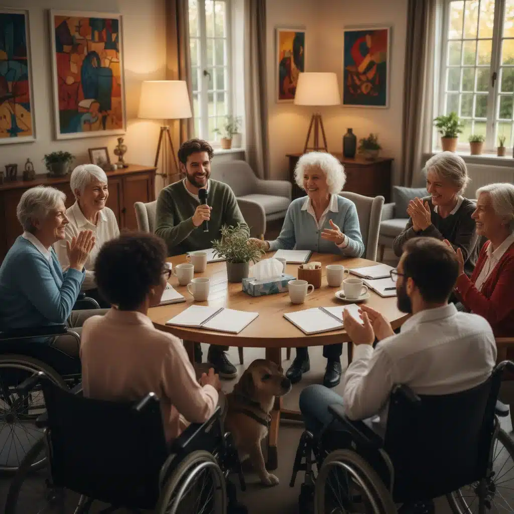 Disability support group meeting for benefit recipients