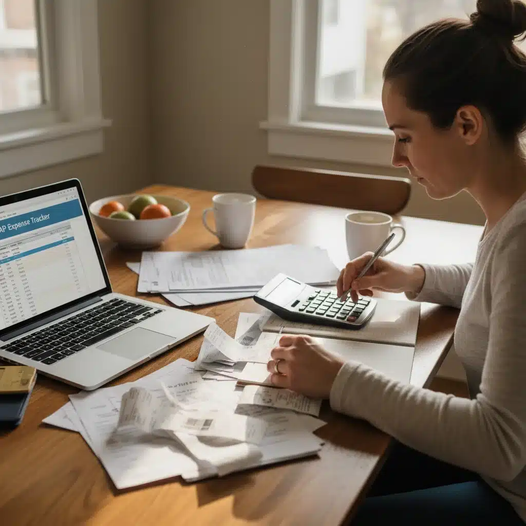 Person organizing financial documents for SNAP application