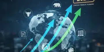 Dynamic financial graph showing growth with Q3 2026 calendar, symbolizing portfolio rebalancing and investment strategy.