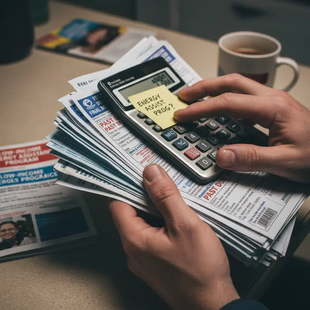 Hands holding utility bills, symbolizing financial burden